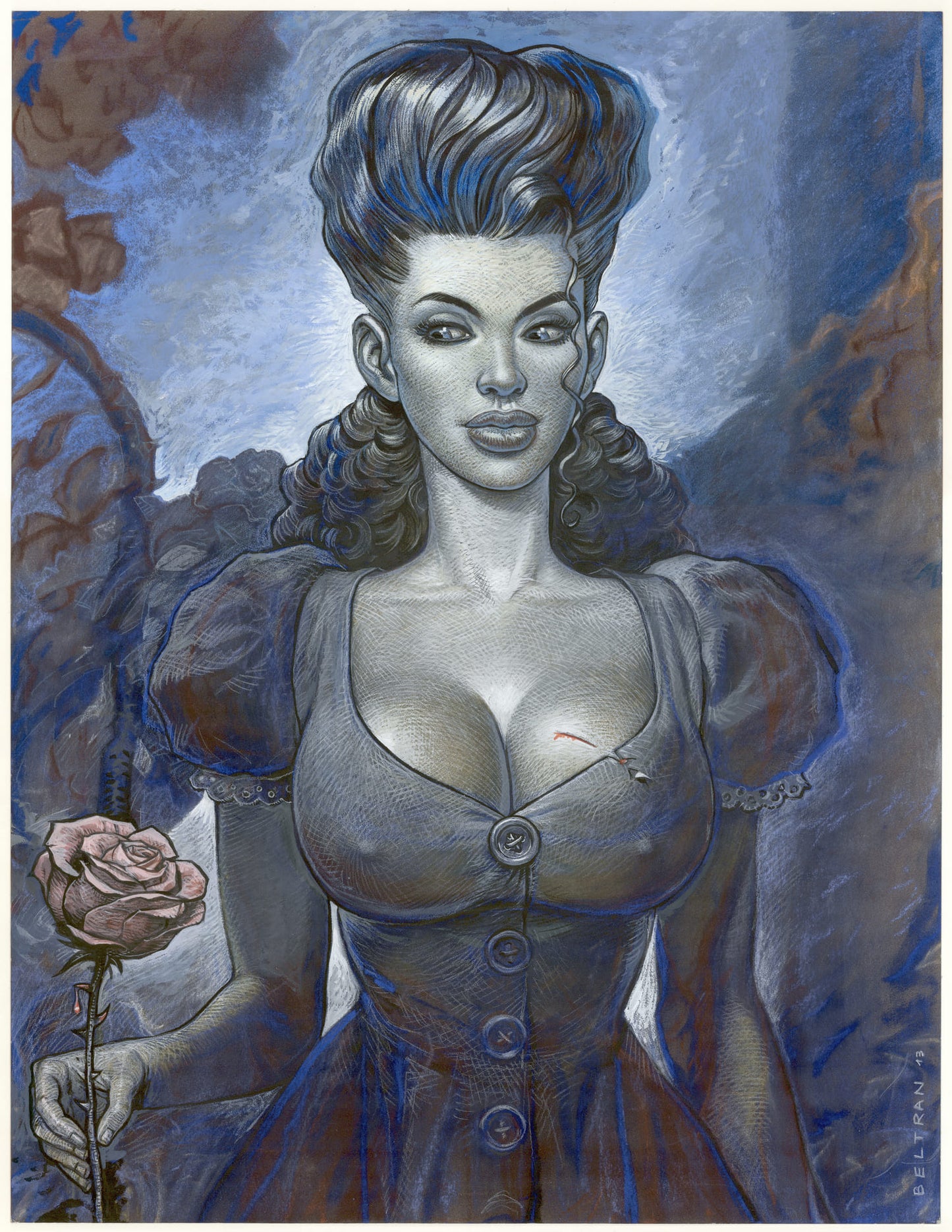 Tirage d'Art numéroté "La demoiselle d'honneur à la rose" Format 50X40