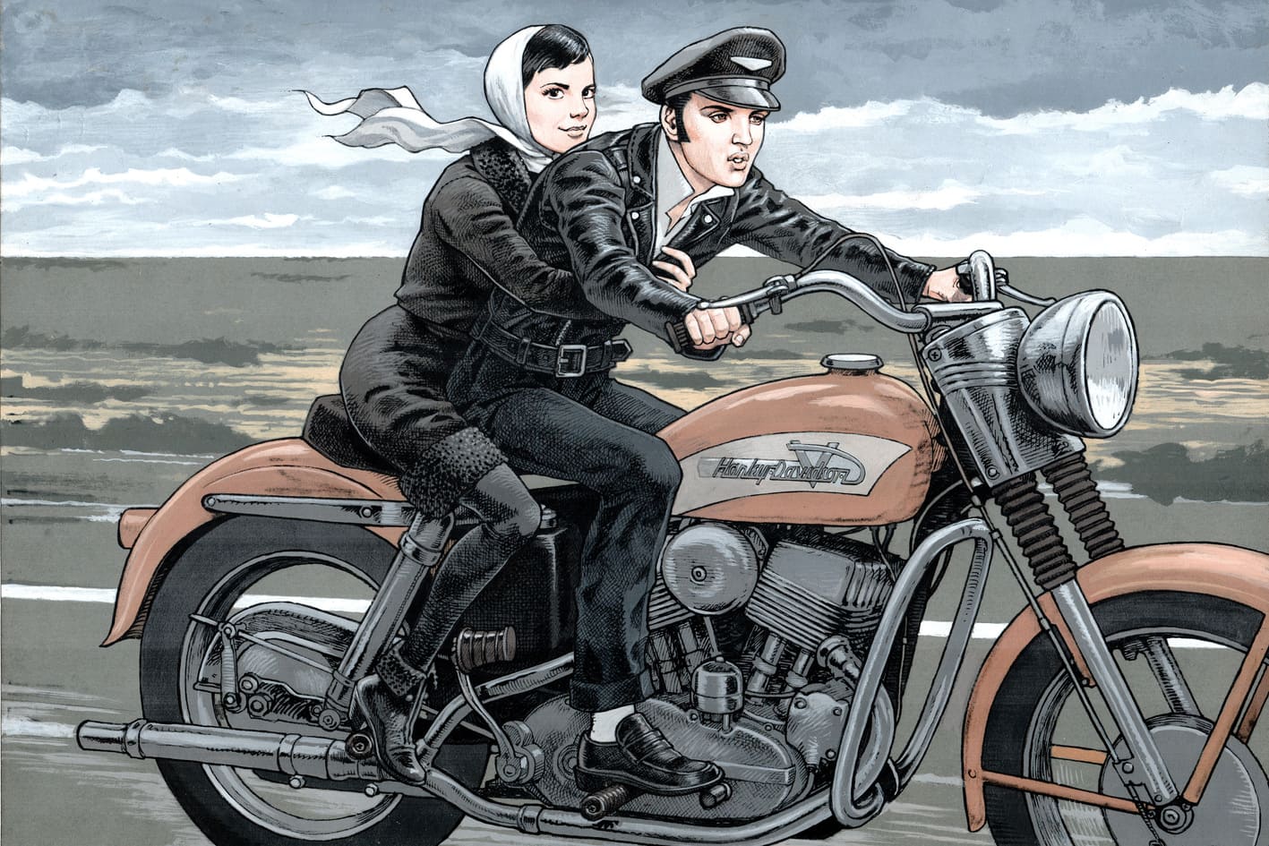 Tirage d'Art numéroté "Natalie and Elvis" Format 60X40