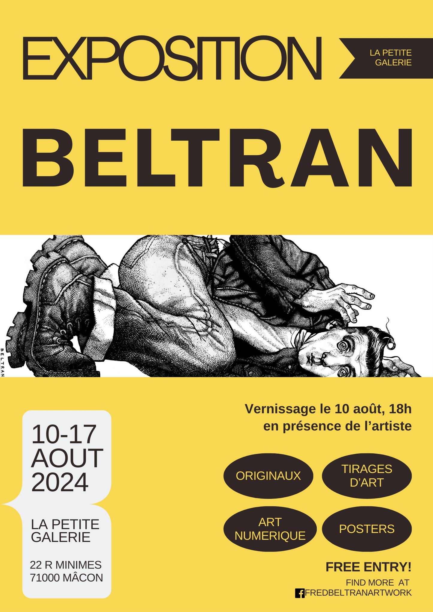 Affiche A3 - ex1/3 de l'exposition du 10 au 17 aout 2024 à Macon