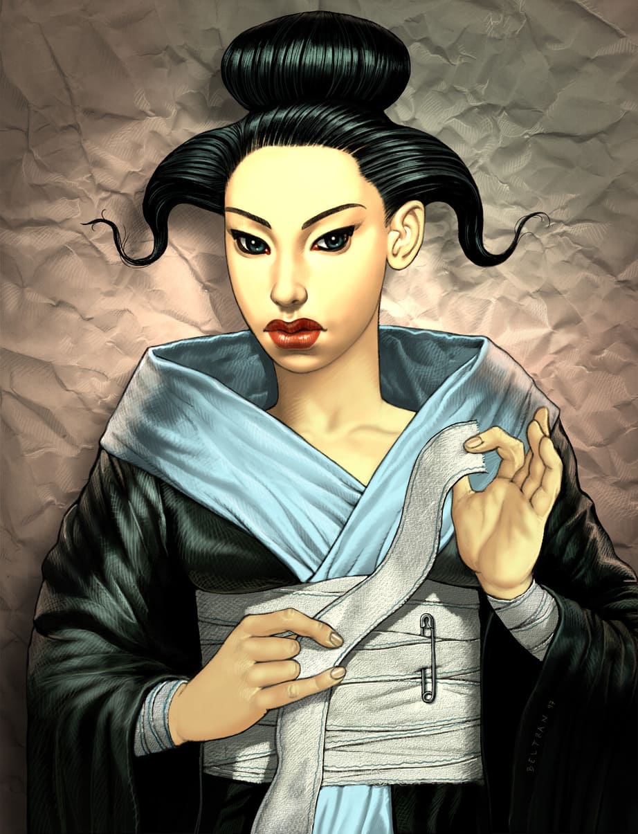 Tirage Dibond® numéroté "La geisha" Format 30X20