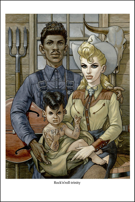 Tirage d'Art numéroté "Rock'n'roll Trinity" Format 60X40